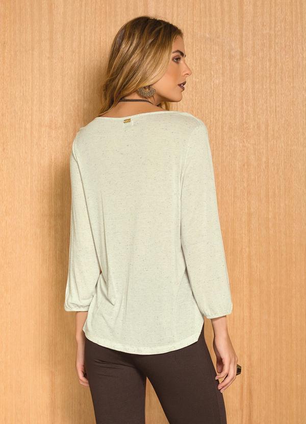 Quintess - Blusa Cinza Soltinha Mangas 3/4 3