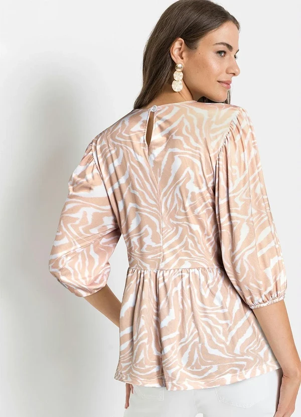 bonprix - Blusa com Babado Zebra Laranja 2