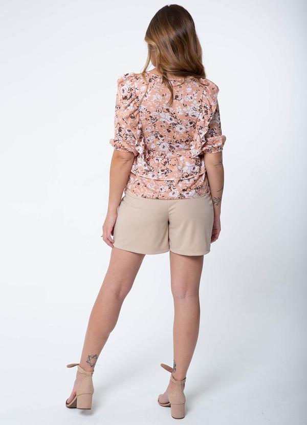 Misiss - Blusa com Babados Emanuele Floral Bege 5