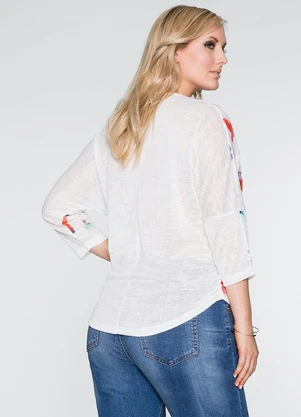 bonprix - Blusa com Estampa de Borboleta Branca/Estampada - BONPRIX