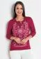Moda Pop - Blusa com Gota e Amarração Frontal Ferrugem - variação: Cereja