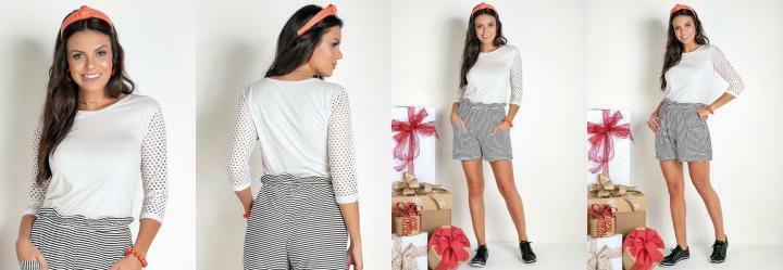 Blusa com Manga 3/4 Branca