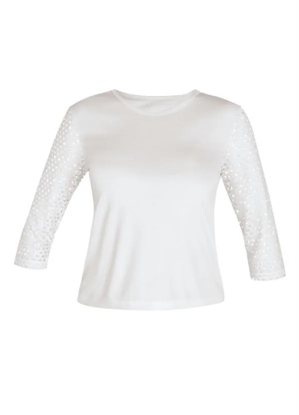 Moda Pop - Blusa com Manga 3/4 Branca 6
