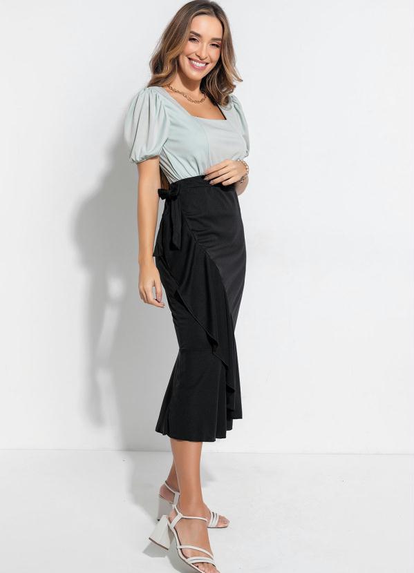 Outlet - Blusa com Manga 3/4 Verde Menta Moda Evangélica 3