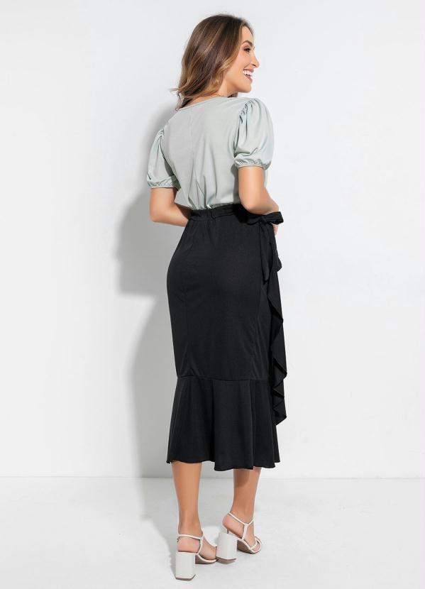 Outlet - Blusa com Manga 3/4 Verde Menta Moda Evangélica 4