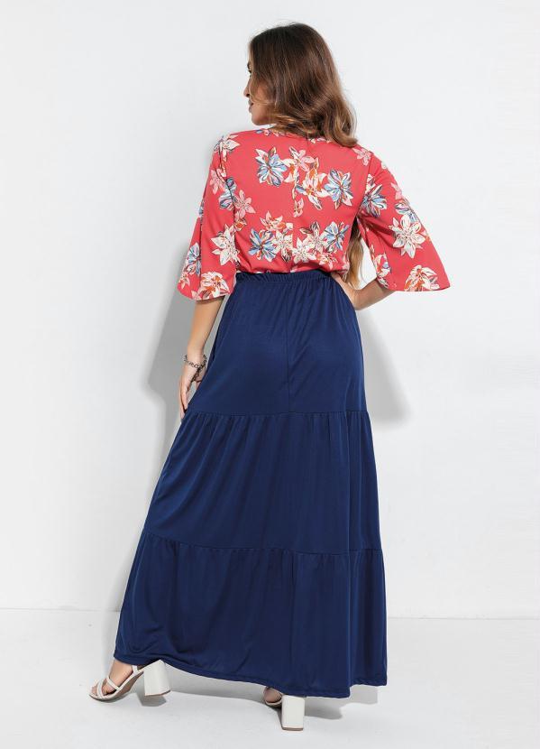 Outlet - Blusa com Manga 7/8 Floral Coral Moda Evangélica 4