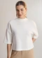 Lunender - Blusa com Mangas 3/4 em Malha Texturizada Preto - variação: Off White