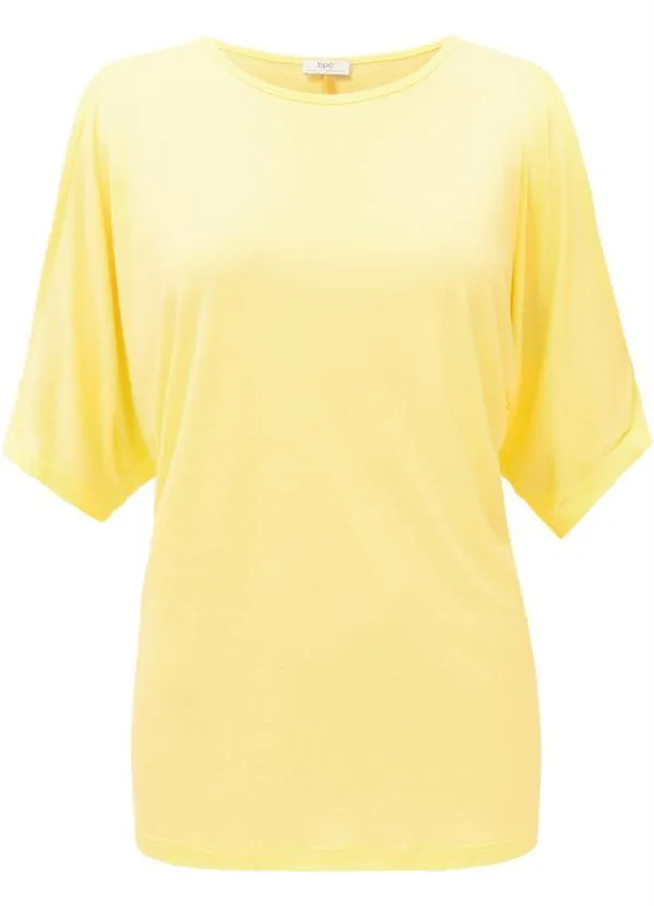 bonprix - Blusa com Ombros Vazados Amarela