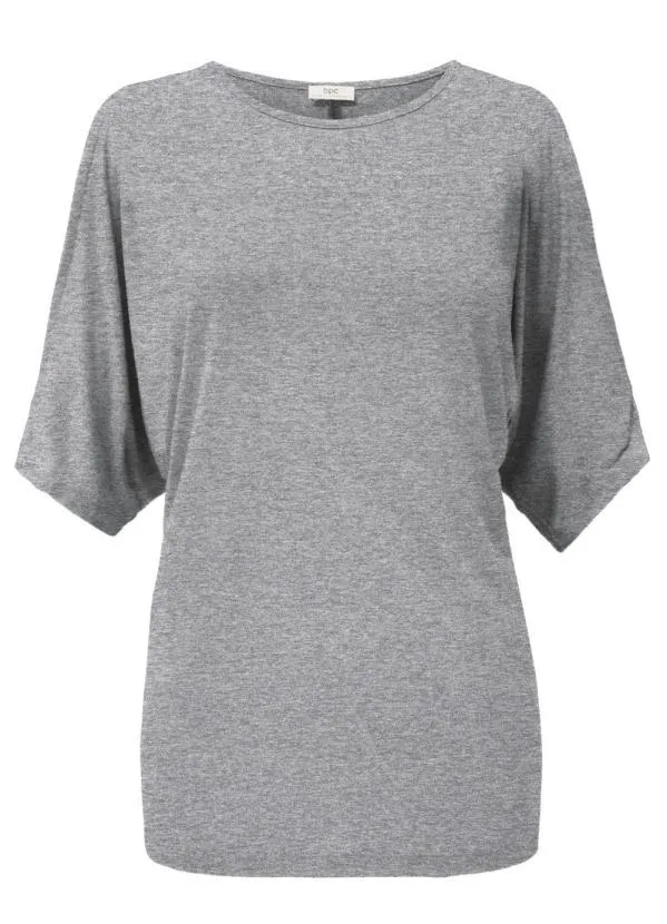 bonprix - Blusa com Ombros Vazados Cinza Mescla 1