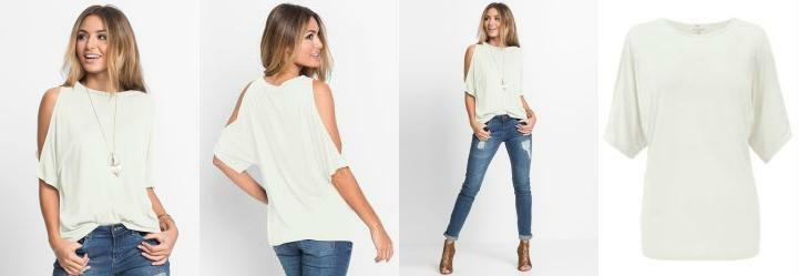Blusa com Ombros Vazados Off White