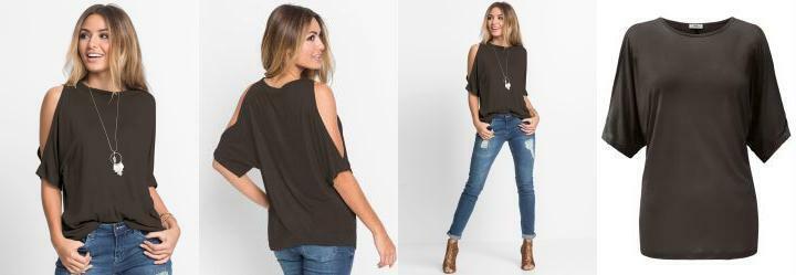 Blusa com Ombros Vazados Preta