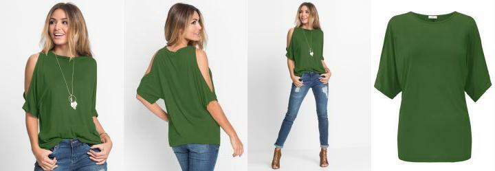 Blusa com Ombros Vazados Verde