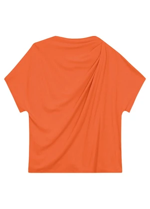 Malwee - Blusa Comfort em Crepe Laranja - MALWEE