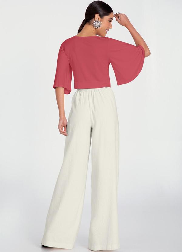 Lunender - Blusa Cropped em Malha Viscose Rosa 4