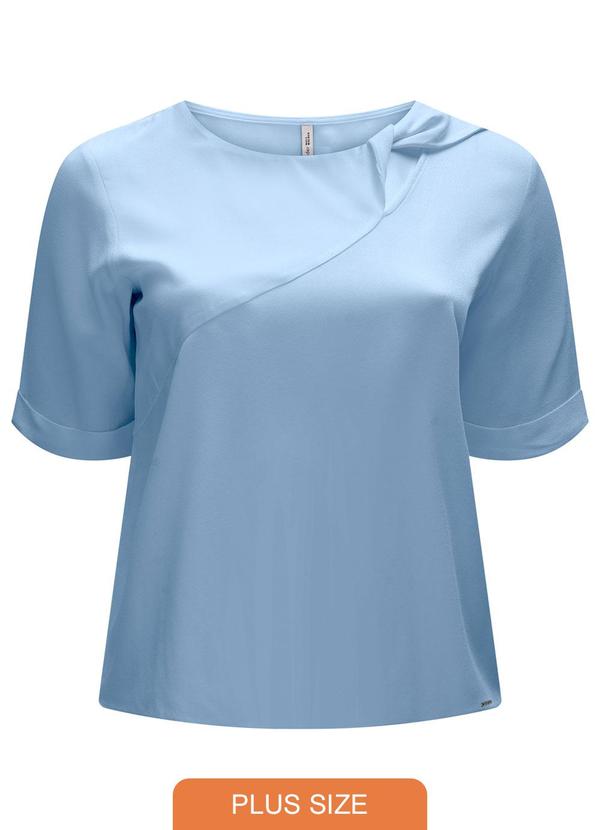 Lunender Mais Mulher - Blusa de Mangas 3/4 com Recorte Plus Size Azul