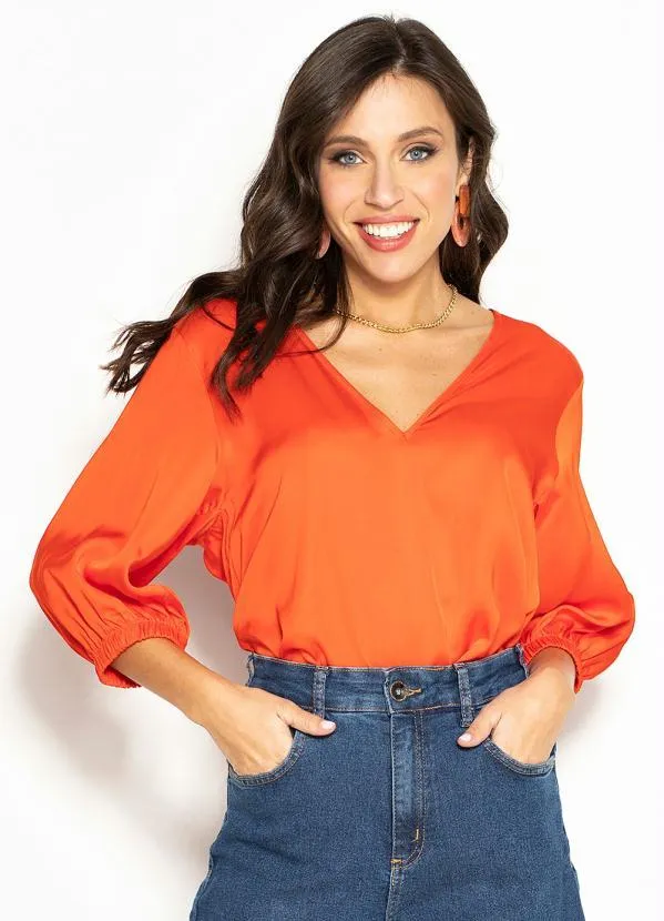 Colcci Blusa de Viscose Laranja
