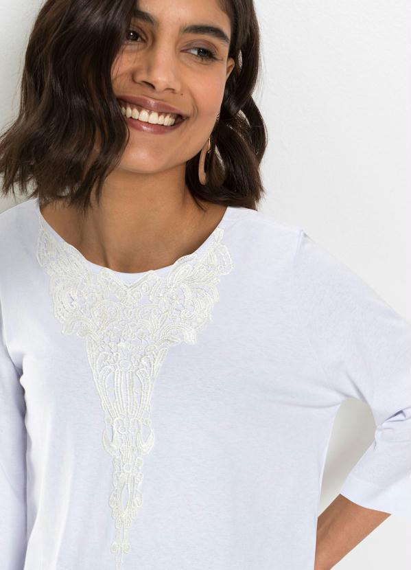 Queima Estoque - Blusa Decote Redondo Branco 3