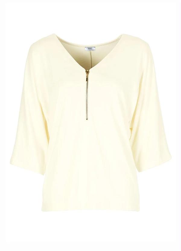 Outlet - Blusa Decote V com Zíper  Crú 6