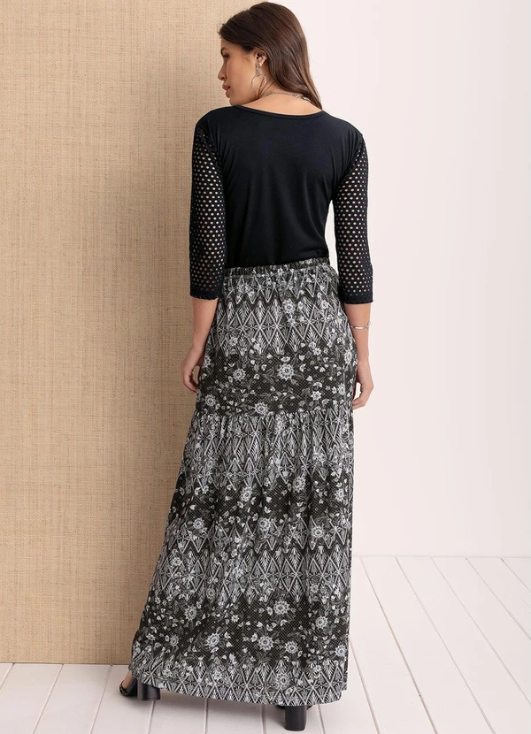 Moda Pop - Blusa Dirlene Preta com Mangas 3/4 4