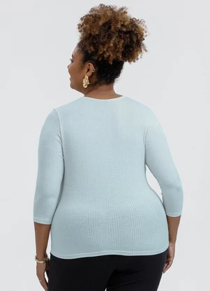 Habana - Blusa em Canelado Azul  - HABANA