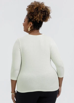 Habana - Blusa em Canelado Off White - HABANA