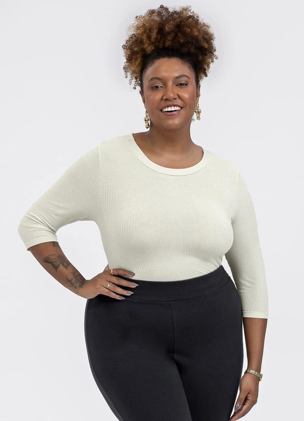 Habana - Blusa em Canelado Off White