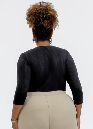 Habana - Blusa em Canelado Preto - HABANA
