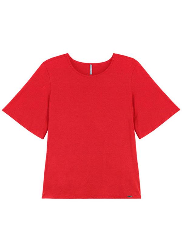 Rezzato - Blusa em Viscolight Details Adulto Vermelho