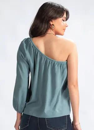 Maria Filó - Blusa em Viscose Azul - MARIA FILÓ