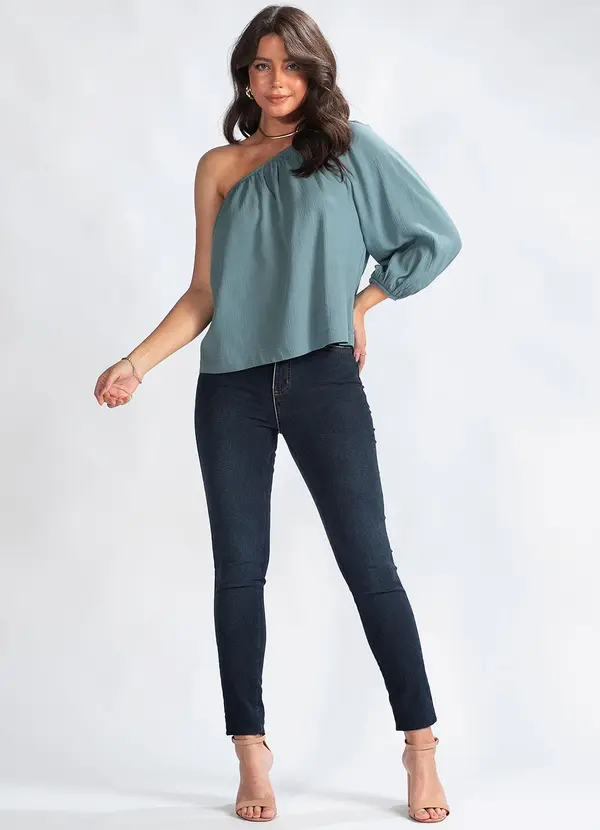 Maria Filó - Blusa em Viscose Azul 3