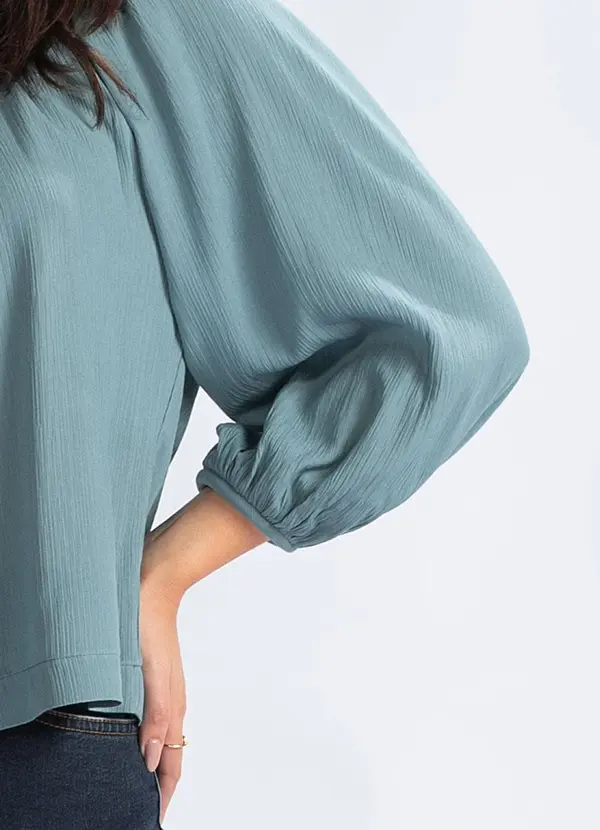 Maria Filó - Blusa em Viscose Azul 6