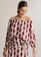 Lunender - Blusa Estampada com Mangas 3/4 Bordo - variação: Bordo