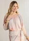 Lunender - Blusa Estampada com Mangas 3/4 Bordo - variação: Rosa