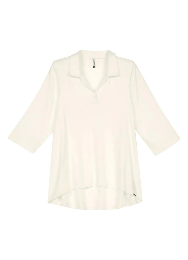 Marialícia - Blusa Feminina Alongada Fluída Bege 3