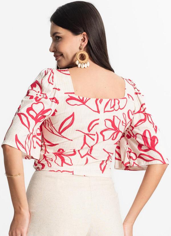 Rovitex - Blusa Feminina Cropped Canelado Bege 2