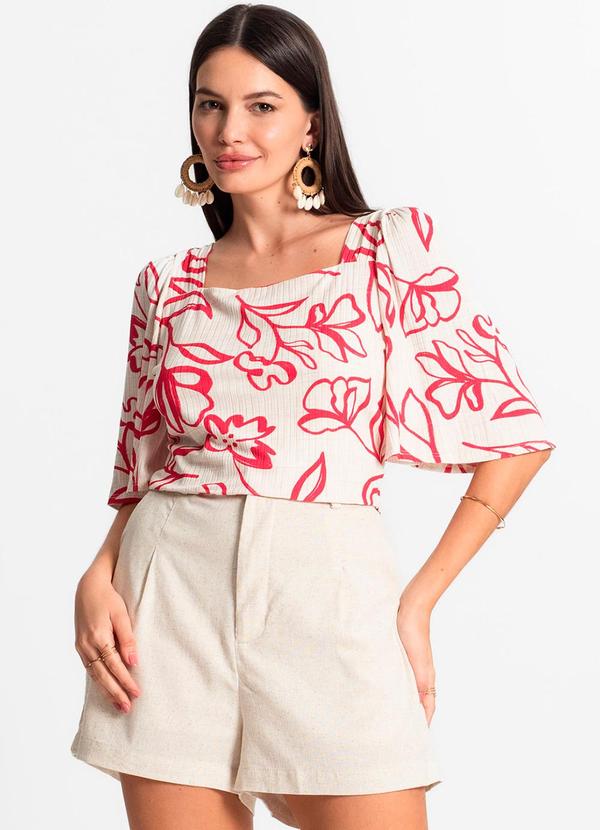 Rovitex - Blusa Feminina Cropped Canelado Bege 3