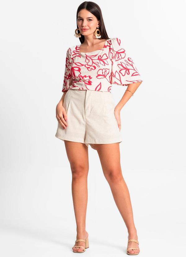 Rovitex - Blusa Feminina Cropped Canelado Bege 5