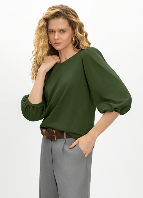 Essendi - Blusa Feminina em Malha Verde