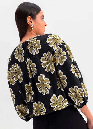 Essendi - Blusa Feminina em Viscose  Preto - ESSENDI