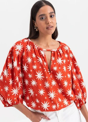 Essendi - Blusa Feminina em Viscose  Vermelho - ESSENDI