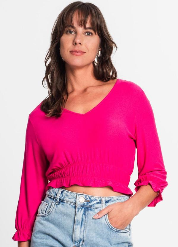 Rovitex - Blusa Feminina Manga 3/4 Rosa