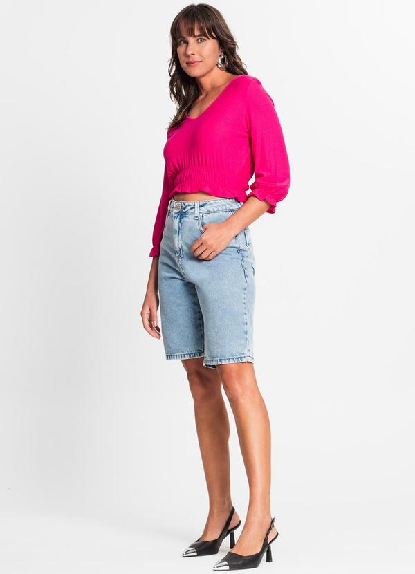 Rovitex - Blusa Feminina Manga 3/4 Rosa 3