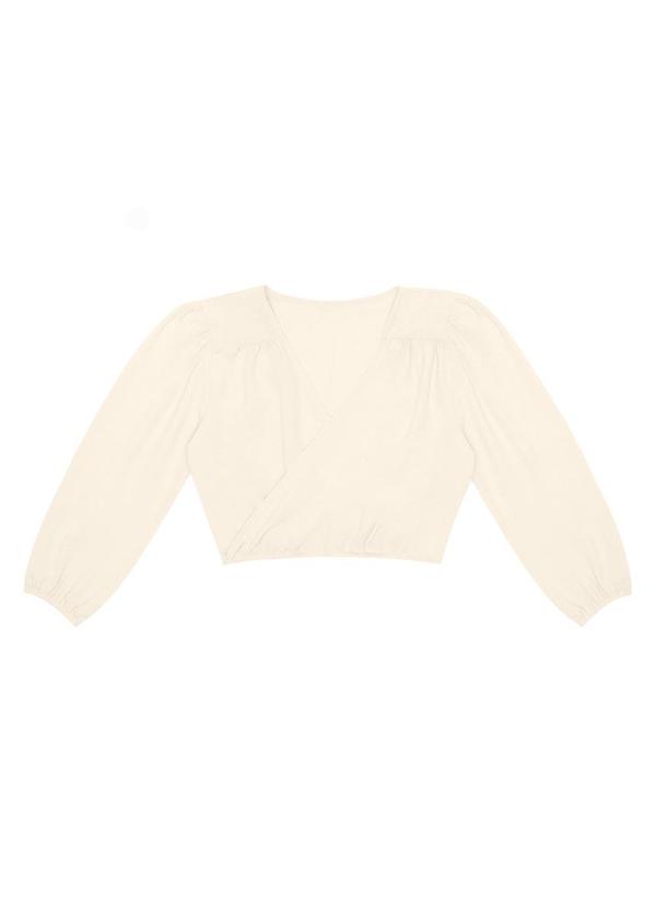 Rovitex - Blusa Feminina Manga 3/4 Bege