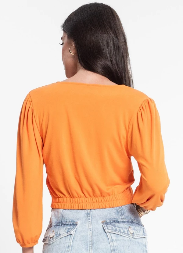 Rovitex - Blusa Feminina Manga 3/4 Laranja 2