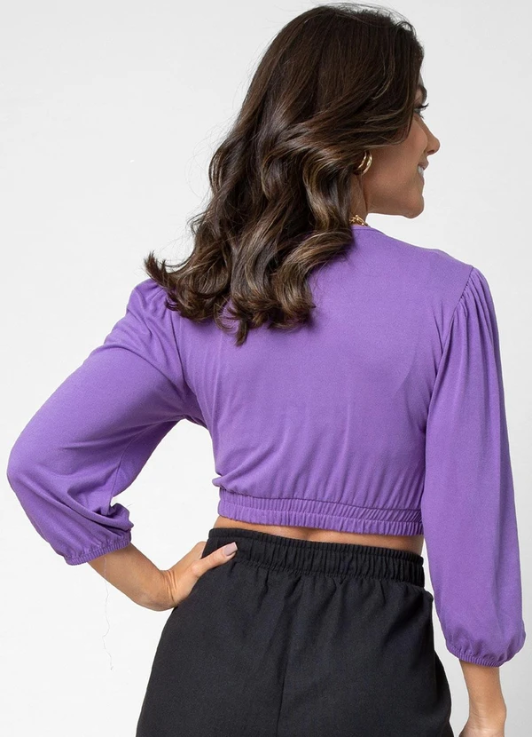Rovitex - Blusa Feminina Manga 3/4 Roxo 2