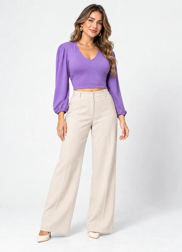 Rovitex - Blusa Feminina Manga 3/4 Roxo