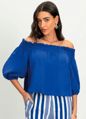 Essendi - Blusa Feminina Texturizada Azul - ESSENDI