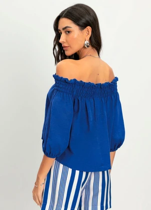 Essendi - Blusa Feminina Texturizada Azul - ESSENDI