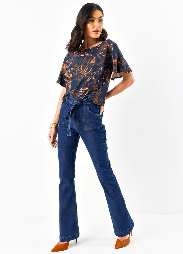 Quintess - Blusa Floral Artístico em Malha de Viscose 5