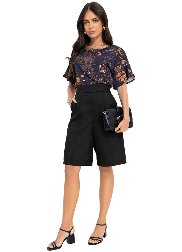 Quintess - Blusa Floral Artístico em Malha de Viscose 8